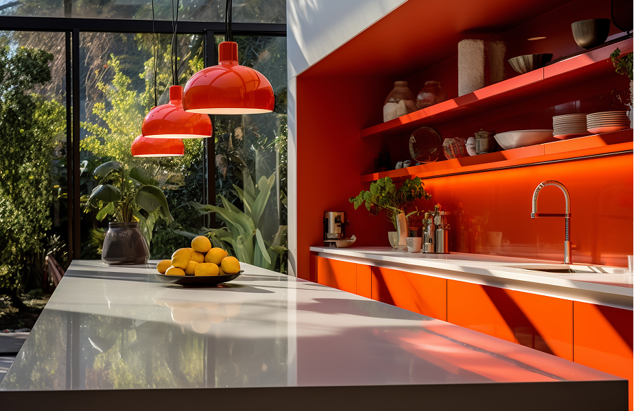 pendant lighting over countertop