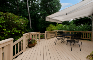 a perfect deck built in Cape Cod house